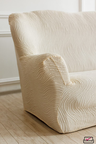 Чехол на 2х местный диван Жаккард Волна Шампань. Россия