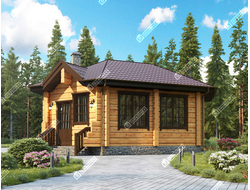 6-угольная баня из рубленного бревна по Норвежской технологии (лафет), 38,5 м2