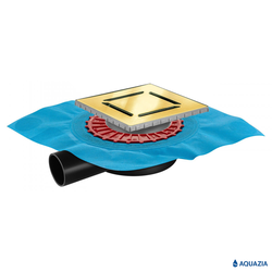 Трап водосток ZENTRUM Norma 150х150 Боковой выпуск (Золото)