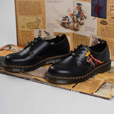 Полуботинки Dr. Martens 1461 Basquiat черные с рисунком