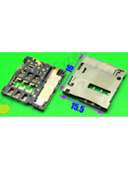 Коннектор Sim-карты №20 Samsung i9300, i9500, i9505, T211, N5100, N5120, N7100 (KA-029)