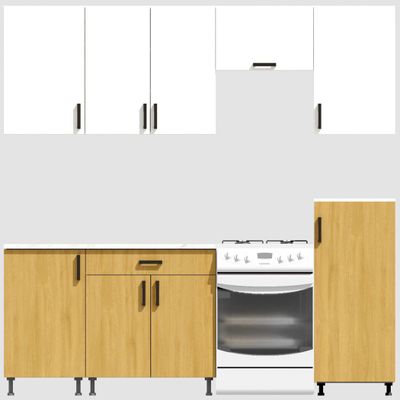 Кухня Эконом 1,8 метра с полуколонкой (1300х500) Цвет: Белый/Дуб Сонома