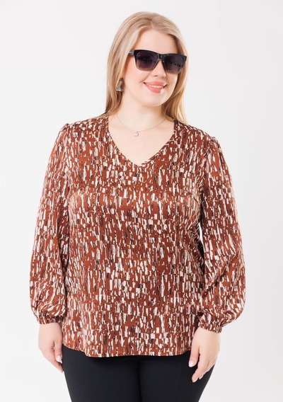 Блуза 132561 коричневый 50-64р Sale