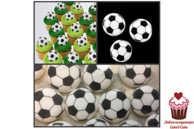 Сахарное украшение Футбольный мяч, 10 штук