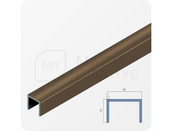 П-образный бордюр-вставка из алюминия 15х10 мм. NEEXY PV84-48 BBR-D Темная бронза блестящая 2.7 м.