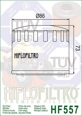 Масляный фильтр HIFLO FILTRO HF557 для BRP (420256620, 711256620) // John Deere