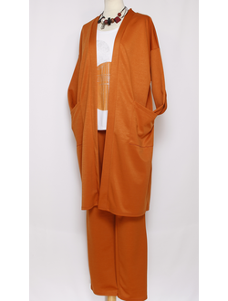 КОСТЮМ БРЮЧНЫЙ "ТРОЙКА ТРИКОТАЖ" горчица р.48-54