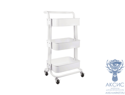 Тележка для косметологов CY504 с ручкой, 3 полки, Белый