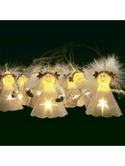 Гирлянда "Ангелы", 8 насадок, 16 светодиодов, 2.1 м, теплый белый