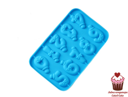 Форма для леденцов "Цифры-мальчики", 10 ячеек