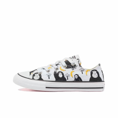 Купить Кеды Converse Chuck Taylor All Star Graphic Print бело-черные низкие 671128C
