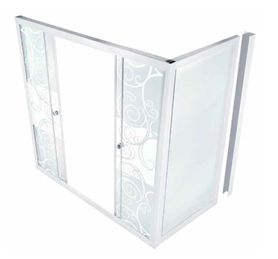 Душевая шторка стеклянная для ванны Triton, Узор 170, 167x147.5 см