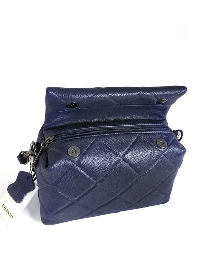 (АРТИКУЛ: 9908/2) СУМКА ЖЕНСКАЯ, НЕБОЛЬШАЯ, НАТУРАЛЬНАЯ КОЖА, ТЕМНО-СИНЯЯ, С ДВУМЯ ПЛЕЧЕВЫМИ РЕМНЯМИ