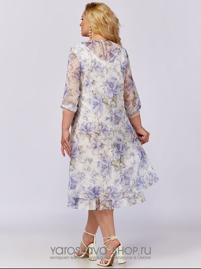 Шифоновое женское платье с цветочным принтом