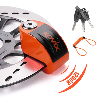 Замок KOVIX KT6 на тормозной диск мотоцикла, велосипеда, скутера с сигнализацией