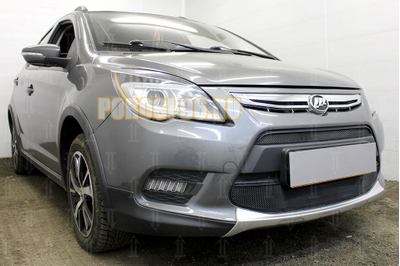 Защита радиатора Lifan X50 2015- (2 части) black