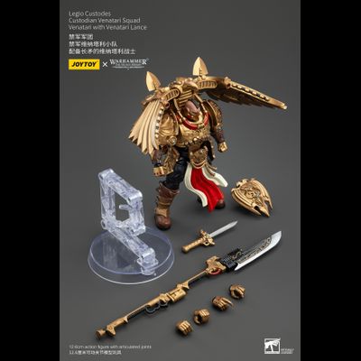 Легио Кустодес - Кустодий-венатар (Warhammer Horus Heresy) - КОЛЛЕКЦИОННАЯ ФИГУРКА 1/18  Legio Custodes Custodian Venatari with Venatari Lance (JT00799) - JOYTOY