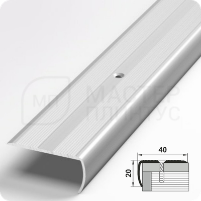 Порог угловой Лука ПУ 06.2700.01л Серебро матовое