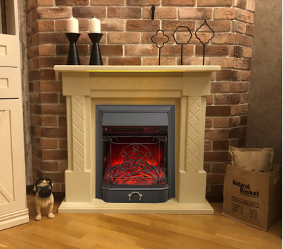 Электрический камин Оливия WT с очагом Majestic