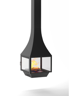 Подвесной панорамный камин Vetro