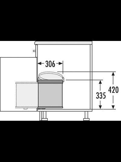 ВСТРАИВАЕМОЕ ВЕДРО ДЛЯ МУСОРА 15Л BIG-BOX HAILO 3715-10