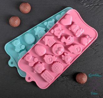 Форма для льда и шоколада «Счастье есть», 21×11×1,5 см, 15 ячеек