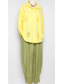 Брюки-бананы "ШТАПЕЛЬ" оливковые, хаки, серый до р.54