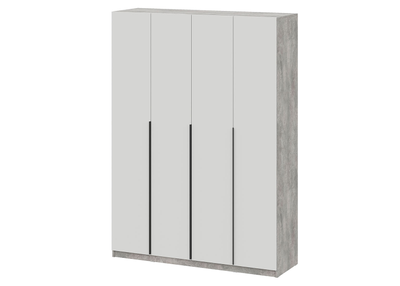 ШК 5 1600 шкаф четырехстворчатый распашной Цемент светлый/Белый текстурный