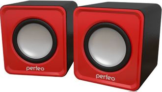 Колонки для компьютера или ноутбука Perfeo PF-128 Wawe (красный)