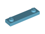 Plate, Modified 1 x 4 with 2 Studs without Groove, Medium Azure (92593 / 6109826)