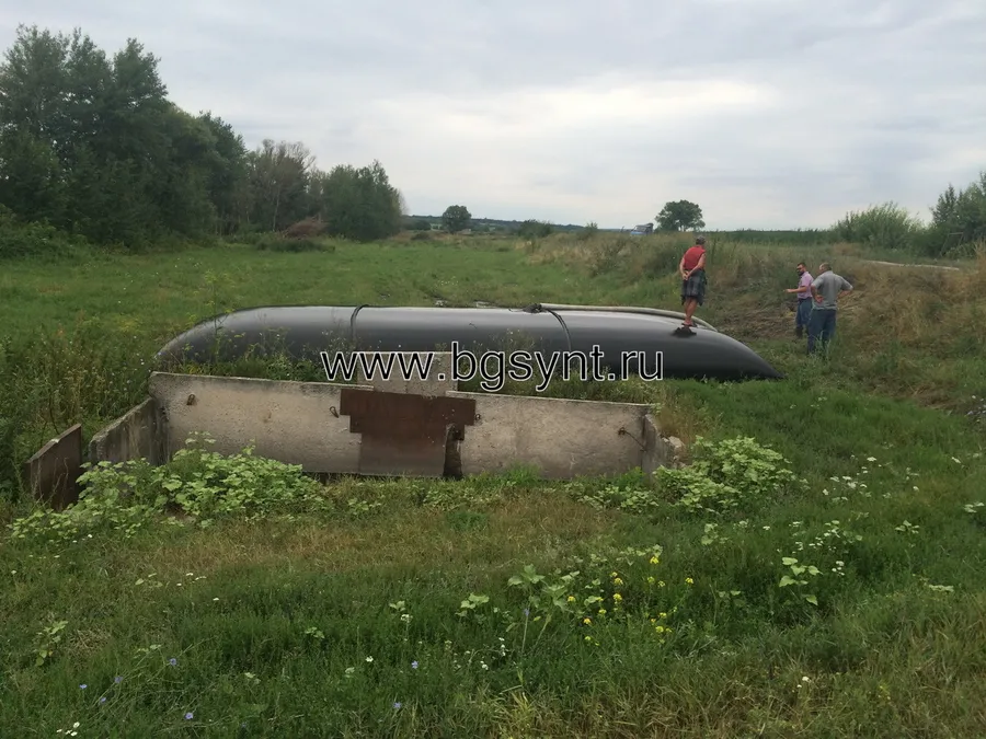 Очистка и обезвоживание донных илов пруда рыболовного хозяйства в геотубах МИАТУБА