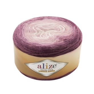Фиолетовый арт.7244 Angora gold ombre batik Alize 20% шерсть 80% акрил 150 гр / 825 м