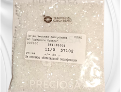 Бисер чешский preciosa рубка 11/0, белая полупрозрачная (57102), 50 грамм