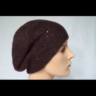 Женский берет вязаный Vizio Италия 6943 сливовый