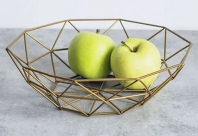 Корзина для фруктов сетка лофт золото d 26