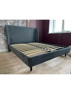 СТИЛЬНАЯ ОДНОСПАЛЬНАЯ, ДВУСПАЛЬНАЯ КРОВАТЬ ЛАЦИО, ФАНЕРНАЯ В ТКАНИ С УШАМИ, С ПОДЪЕМНЫМ МЕХАНИЗМОМ И БЕЛЬЕВЫМ ЯЩИКОМ