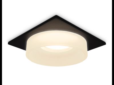 Встраиваемый светильник Ambrella MR16 GU5.3 max10W квадр 92(70)x45 черн песок/белый мат TECHNO SPOT TN1316 SBK/FR