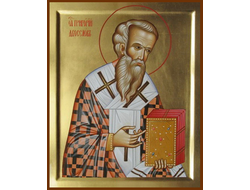 Григорий Двоеслов, Святитель, папа Римский. Рукописная православная икона.