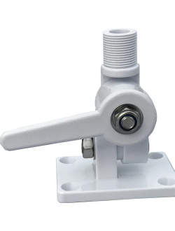 Поворотное крепление антенны на плоскость Shengda SD-MRF001 резьба 1"x14 из белого АБС-пластика