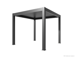 Алюминиевая пергола моторизированная отдельностоящая MK97 300*300*300 см с RGB подсветкой по контуру цвет серый