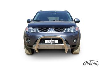 Кенгурятник d76 низкий Arbori нерж. сталь для Mitsubishi OUTLANDER XL 2007-2009 ( AFZDAMXL02 )