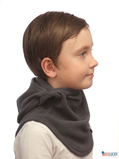 Шапка-шлем 23202-02 100% полиэстер, темно-серый 52-54