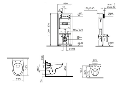 Комплект VitrA Normus 9773B003-7201 кнопка белая