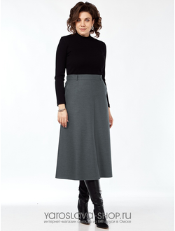 2960.Женская юбка А-силуэта в темно-сером цвете