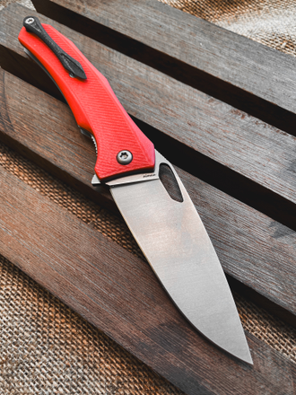 Нож Бизон (Elmax, красный G10)