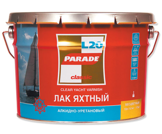 Лак яхтный алкидно-уретановый PARADE L20, матовый 2,5л