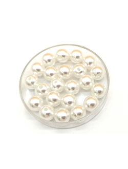 Бусины пластиковые под жемчуг 8 мм, цвет белый
