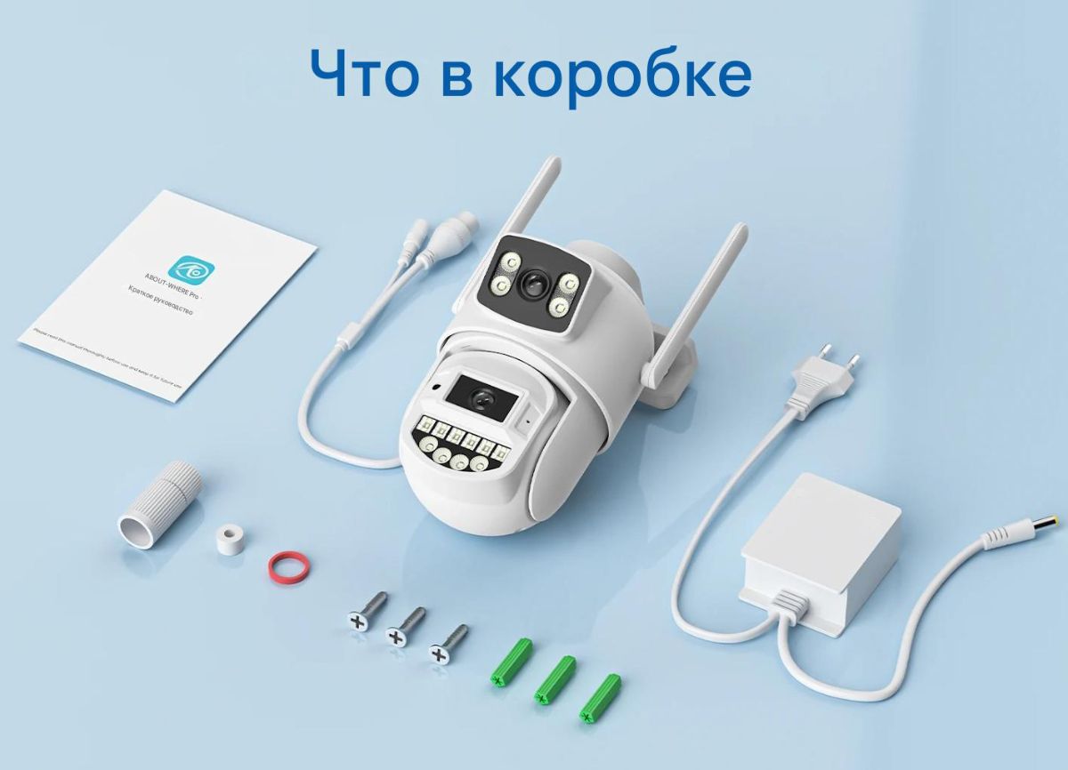 DE-WiFicam-02-5 уличная моторизированная WiFi (2,4 и 5 Ггц)/LAN охранная видеокамера с 2 объективами