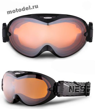 Очки (маска) с двойным желтым стеклом (линзой) X3, для снегохода, сноуборда, лыж, мотокросса