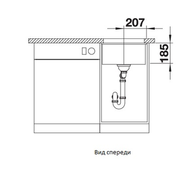 Мойка Blanco SUBLINE 375-U  PuraPlus с отв.арм. InFino, 523732